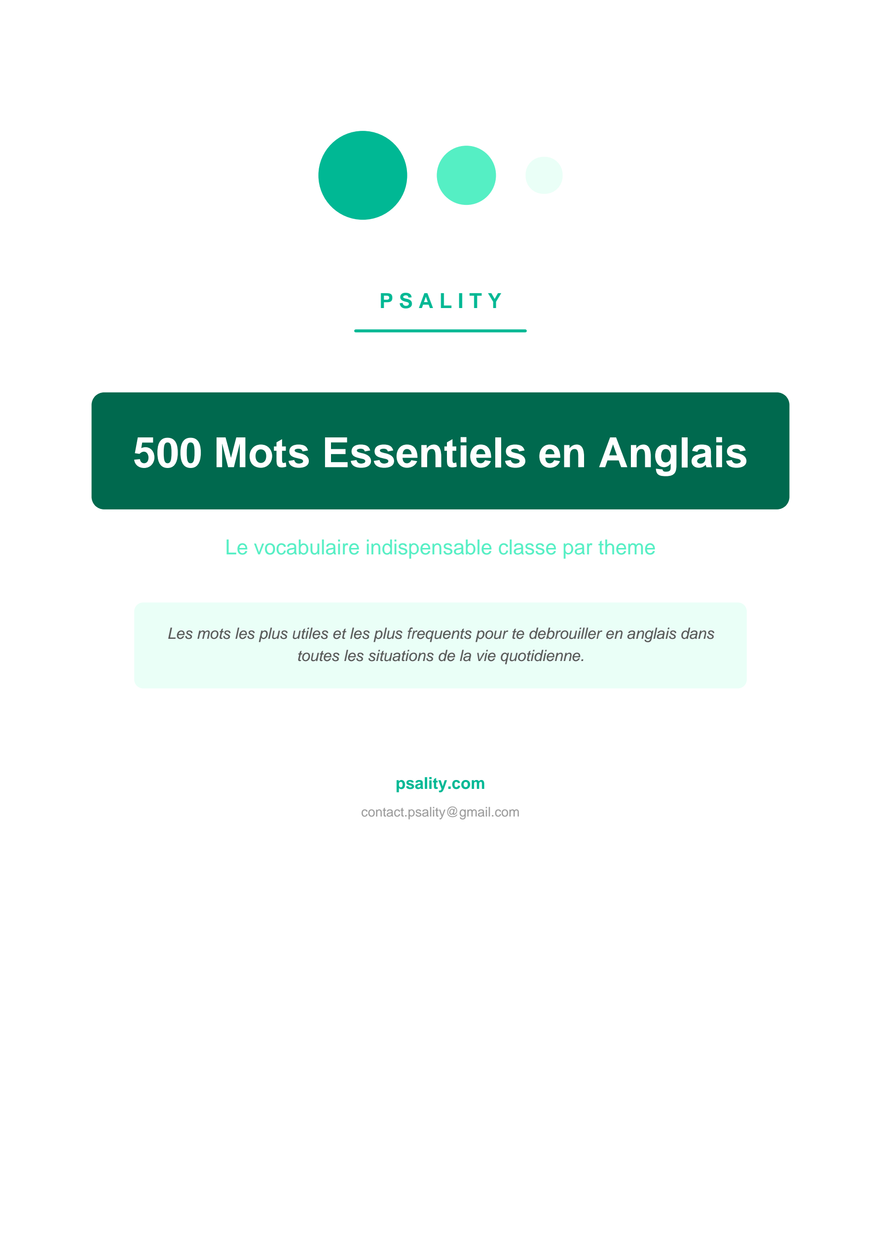 500 Mots Essentiels en Anglais